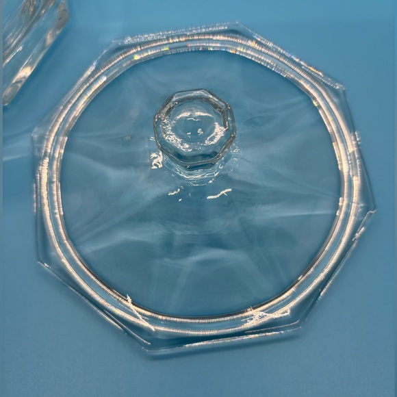 Vintage Clear Indiana Glass (Heavy) Octagonal Candy Dish Bowl With Lid - Picture 2 of 7